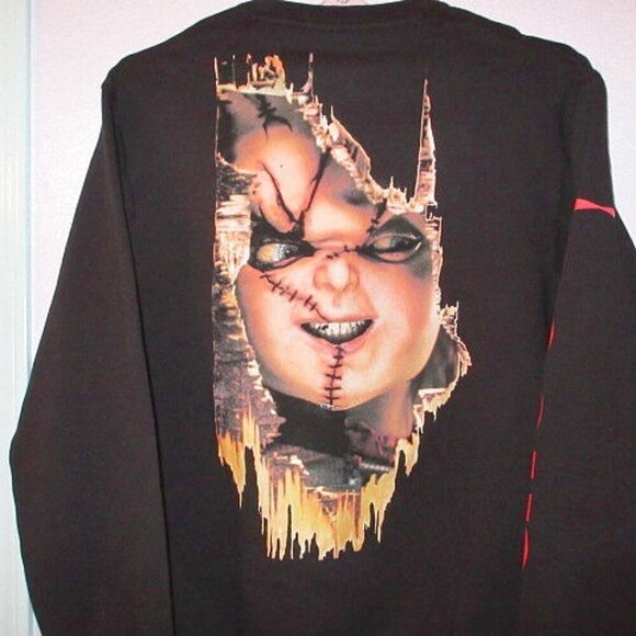 Shoe Palace Chucky Graphic Sweatshirt Size L Killer 2 Side Horror Goth Halloween - Picture 9 of 13
